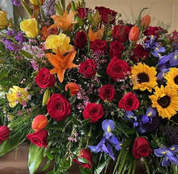 Multi-Colored Funeral Package - Vibrant Memorial Arrangements