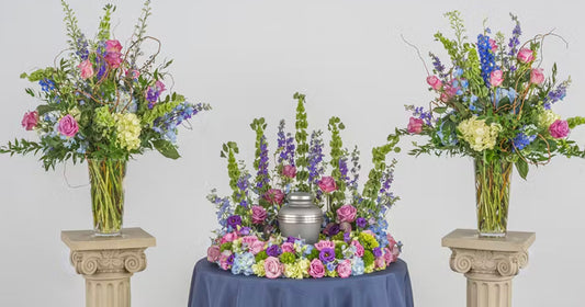 Pastels Funeral Package - Soft Pink & Green Memorial Arrangements
