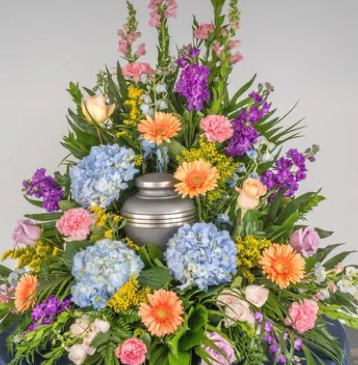 Pastels Funeral Package - Soft Pink & Green Memorial Arrangements