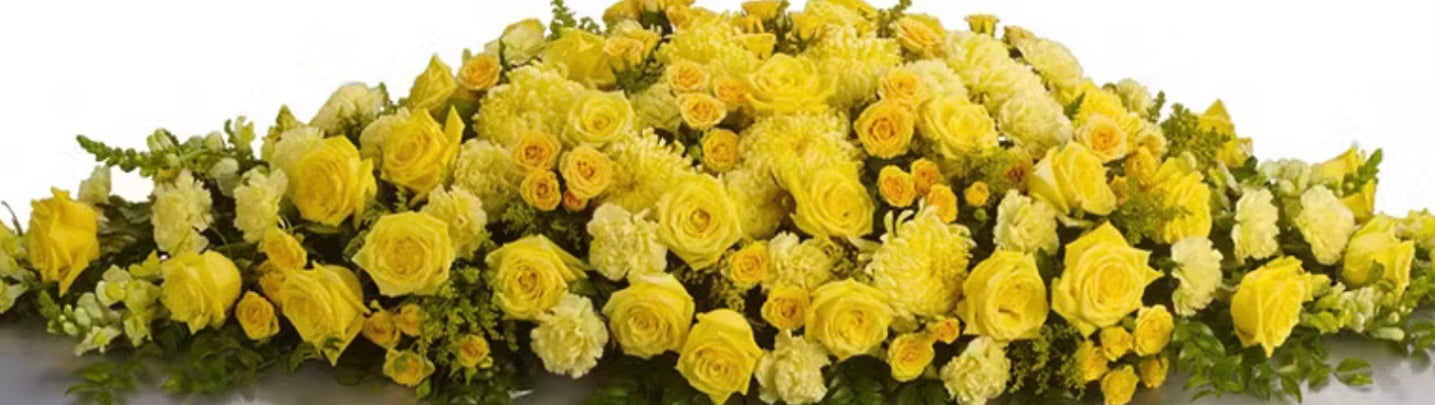 Yellows & Greens Funeral Package - Uplifting Memorial Arrangements