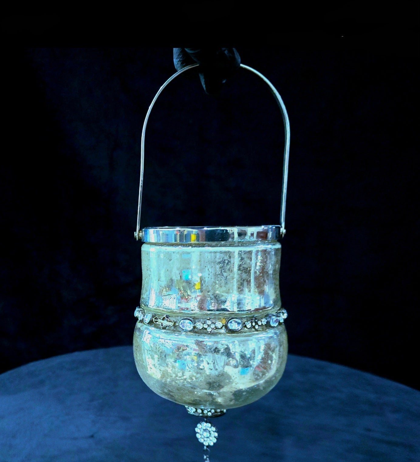 Round Silver Lantern Candle Votive - Enchanting Elegance