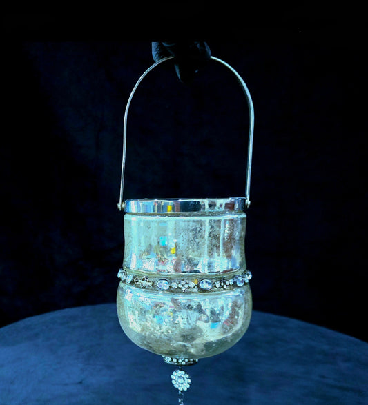 Round Silver Lantern Candle Votive - Enchanting Elegance